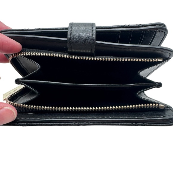 Kate Spade Natalia Quilted Leather Medium Compact Bifold Wallet in Black - Picture 11 of 13